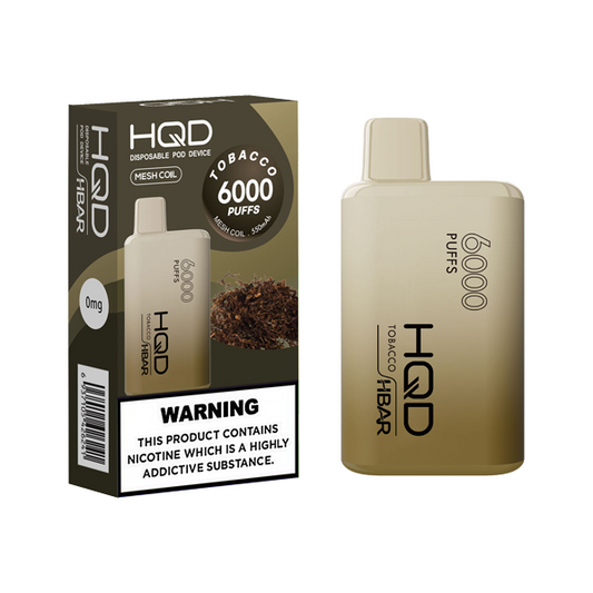 Zero Nicotine HQD HBAR Disposable Vape Zero 6000 Puffs 0mg