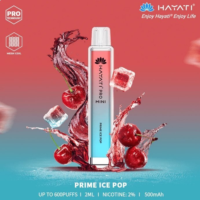 Hayati Crystal Mini Pro 600 Disposable Vape Puff Bar Pod Box of 10