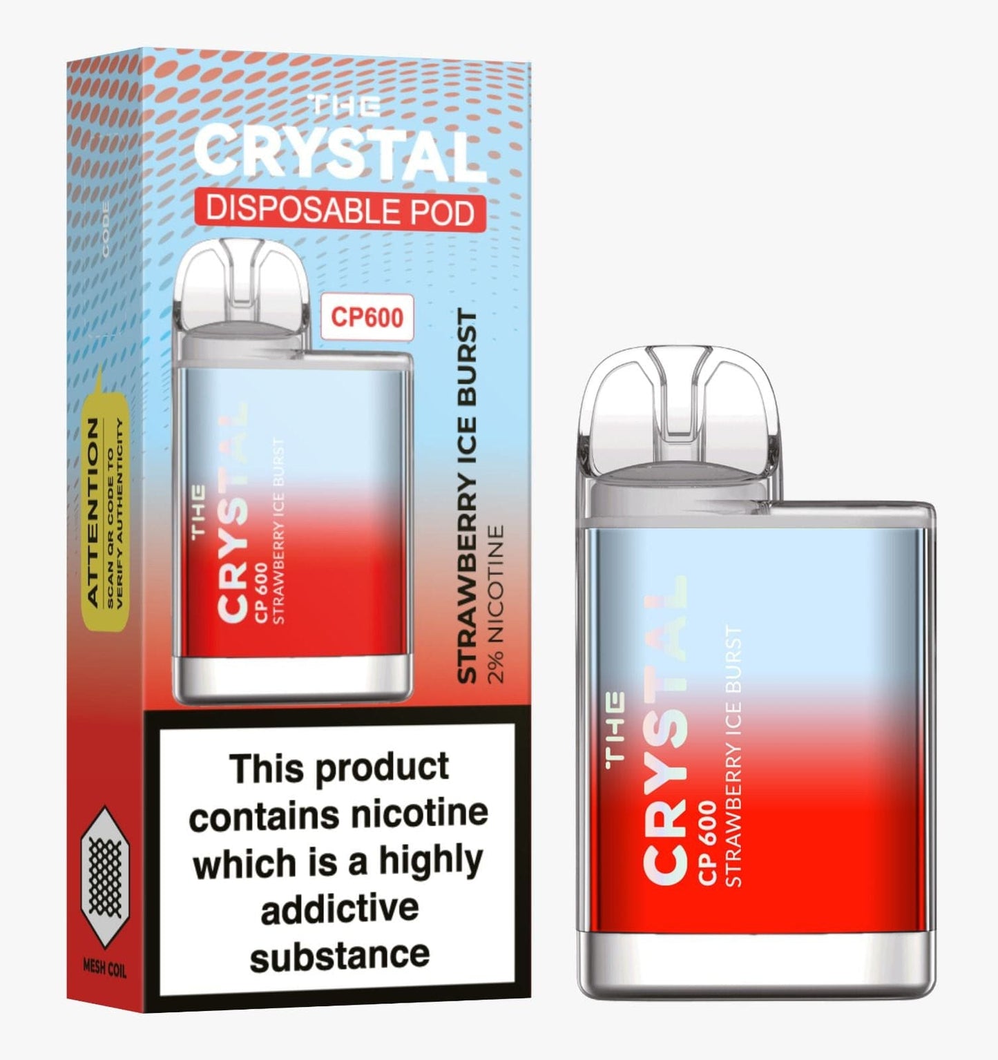 Crystal CP600 Disposable Vape Puff Bar Box of 10