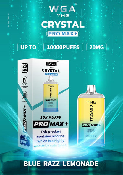 Crystal Pro Max + 10000 Disposable Vape Pod Device Box of 10