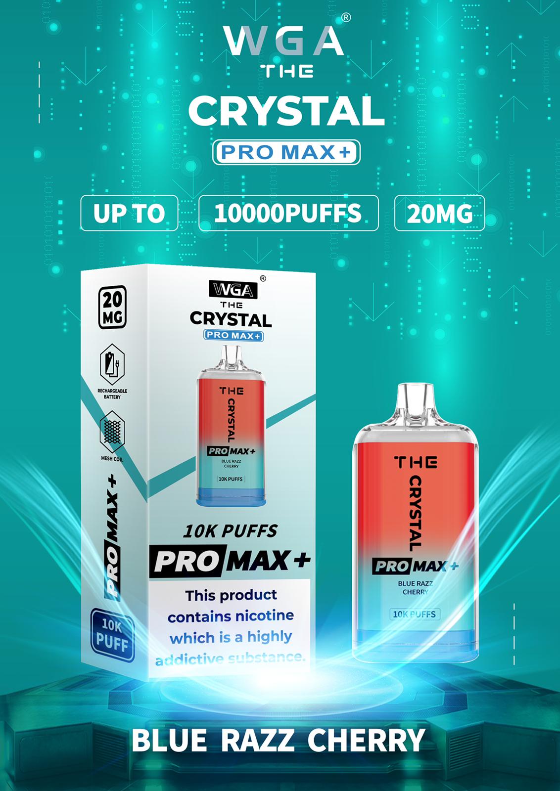 Crystal Pro Max + 10000 Disposable Vape Pod Device Box of 10