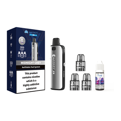 Hayati X4 Refillable Pod Kit  Includes 1X Nic Salts 20mg + 3x Refillable Pods