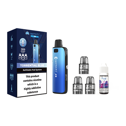 Hayati X4 Refillable Pod Kit  Includes 1X Nic Salts 20mg + 3x Refillable Pods