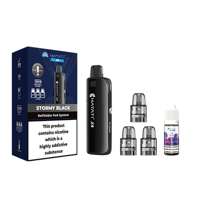 Hayati X4 Refillable Pod Kit  Includes 1X Nic Salts 20mg + 3x Refillable Pods